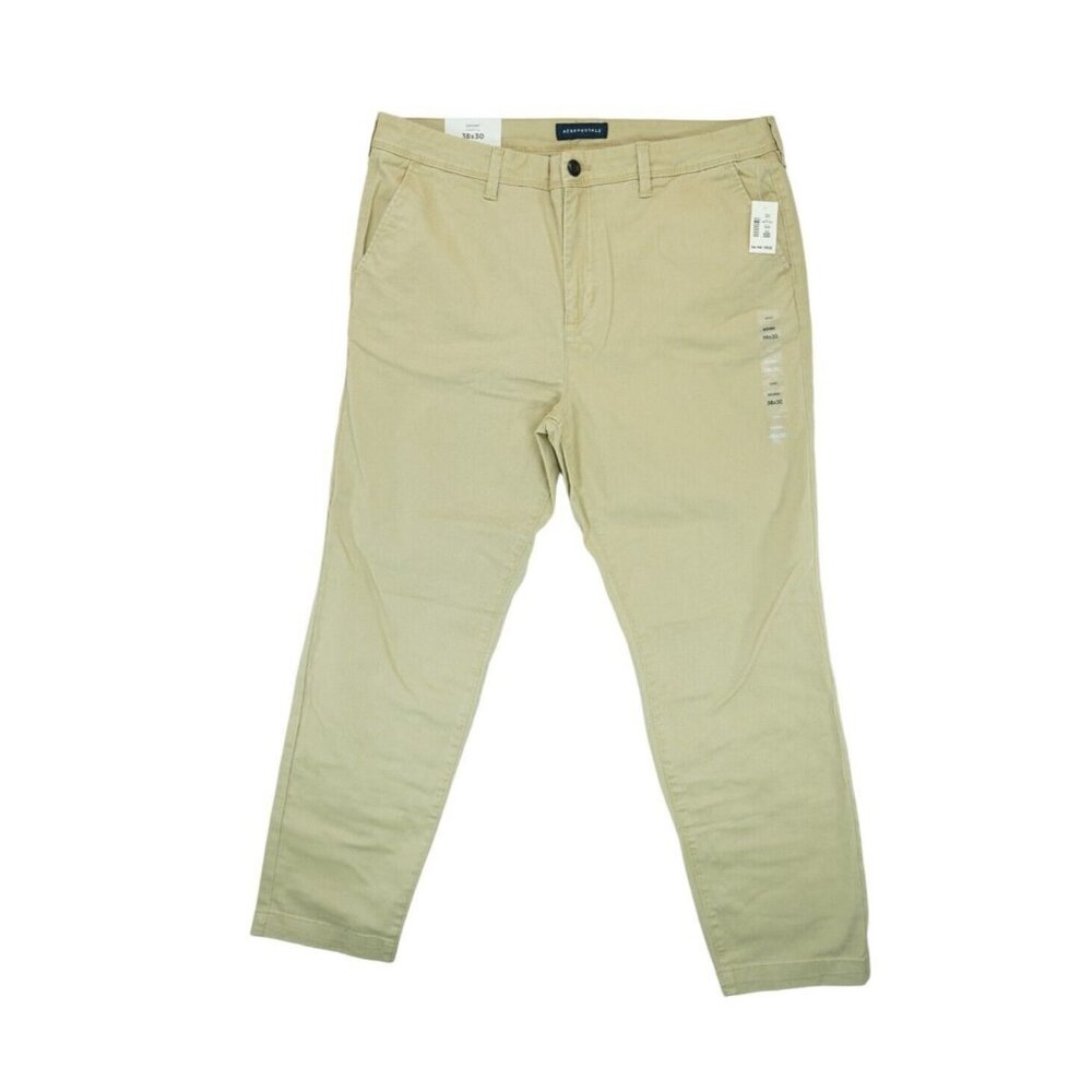 NWT Aeropostale Skinny Stretch Pants Men's 38x30 Beige MSRP $50